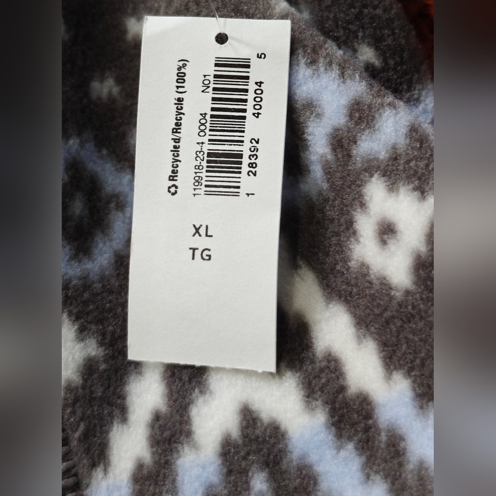 Geometric Patterned Zip-Up Fleece Jacket- Men's XL - Picture 6 of 6